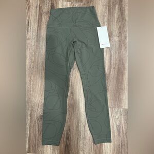 Lululemon Align Leggings Scripted Yogo Army Green/Dark Olive Sz 6